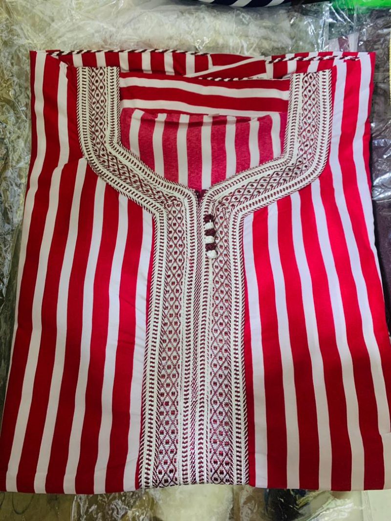 Boubou Marocain Homme – Cou Brodé