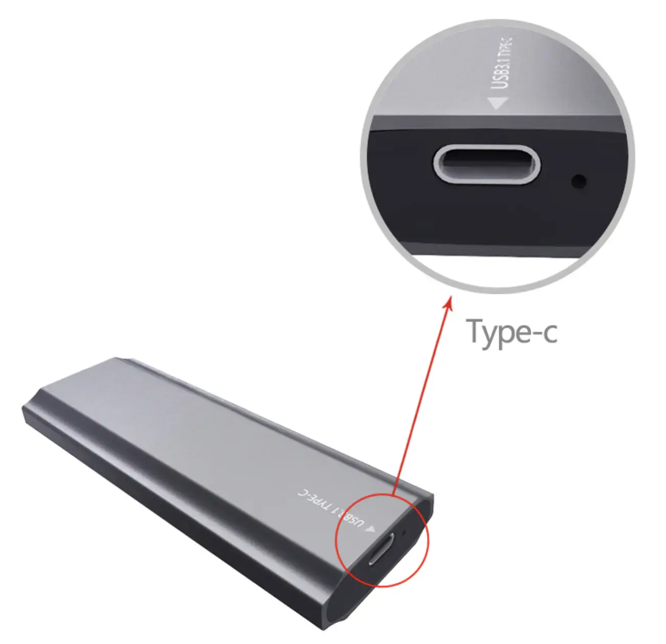 boîtier de disque dur externe SSD M2 CASE TYPE-C